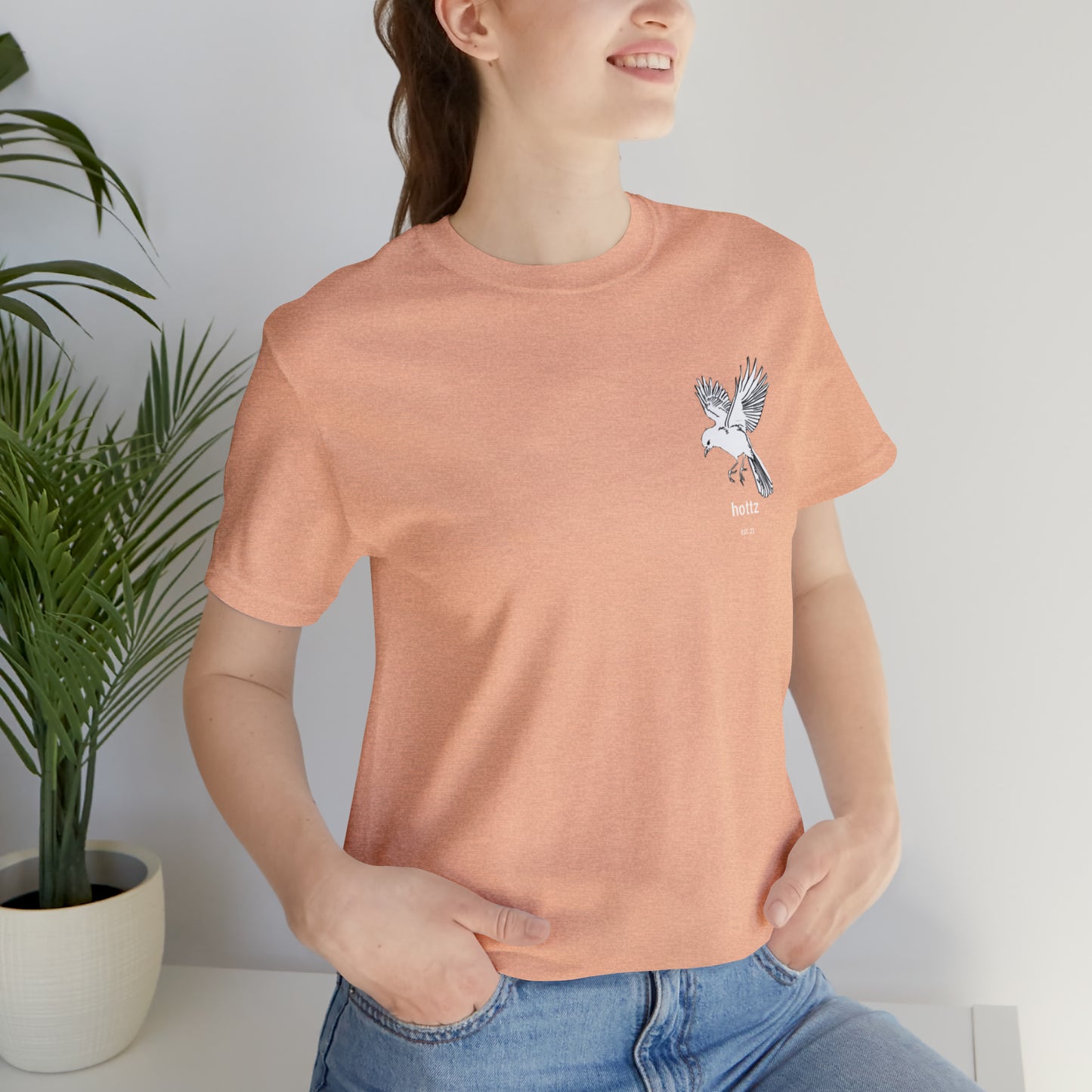 T-shirt - hottz - Bird - Black, White and Pink