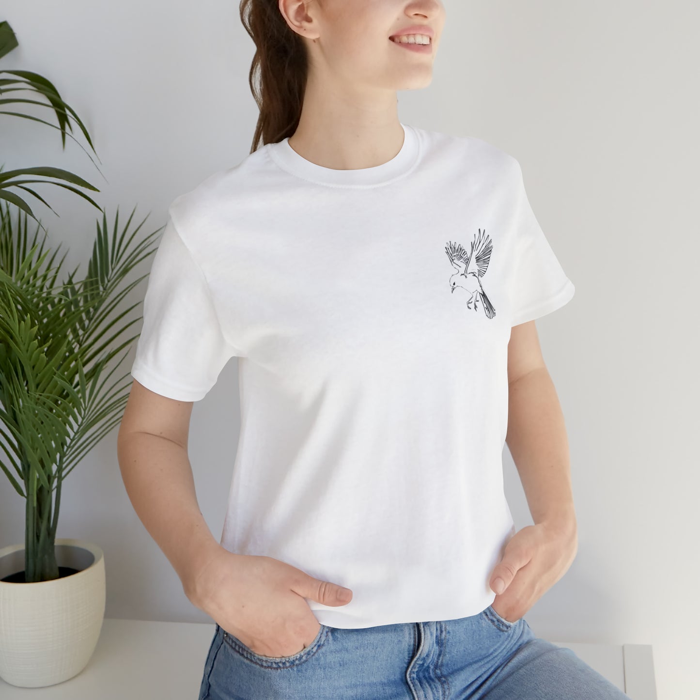 T-shirt - hottz - Bird - Black, White and Pink