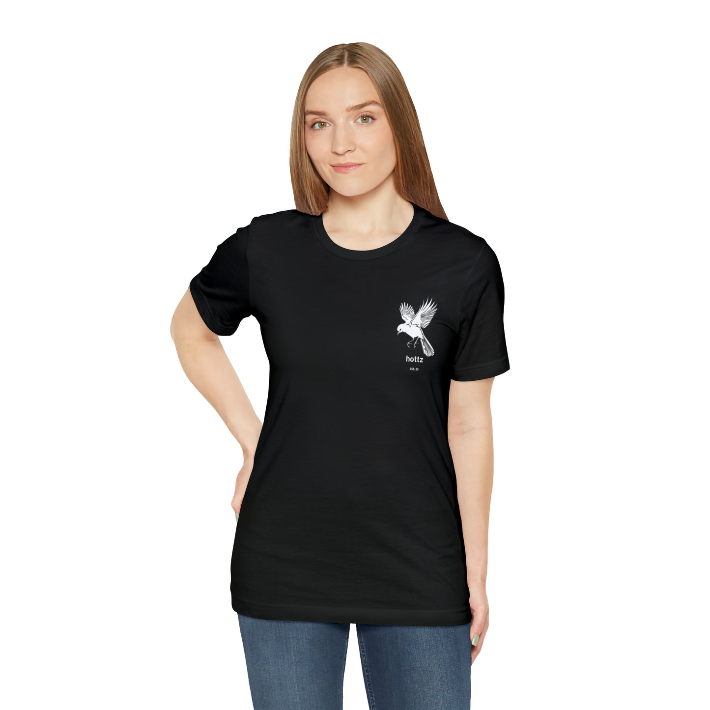 T-shirt - hottz - Bird - Black, White and Pink