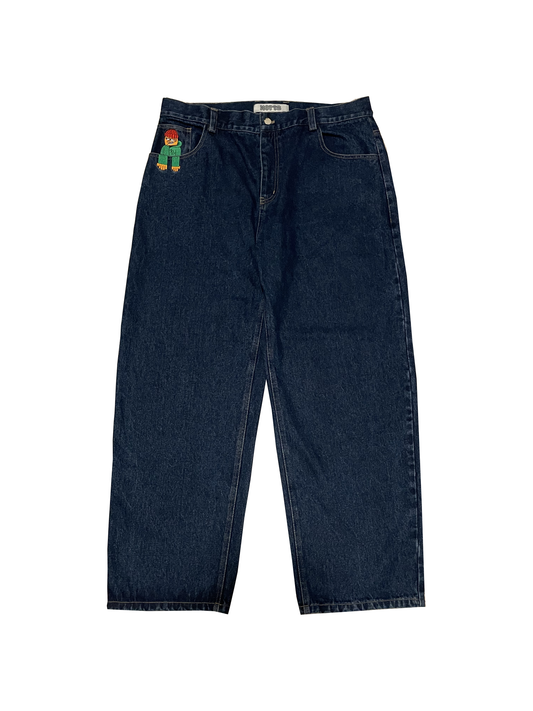 Baggy Jeans - Green man - Dark blue - Hottz